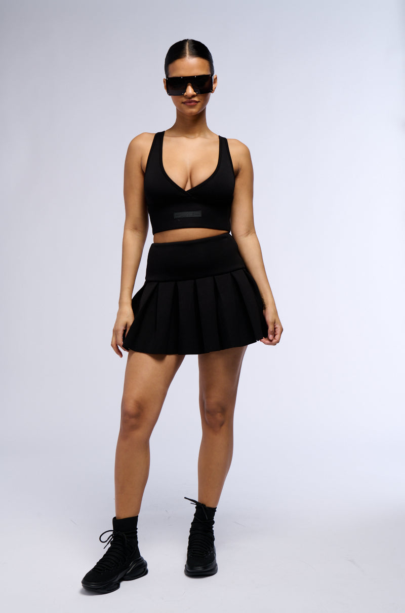 PAXTON SUPER LUXE PLEATED MINI SKIRT