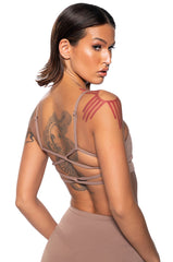 PAXTON YOGA SLEEVELESS BRALETTE IN BROWN