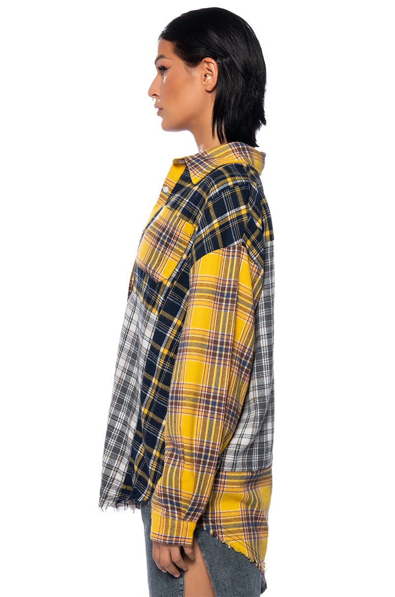 PIECE IT TOGETHER PLAID BUTTONDOWN