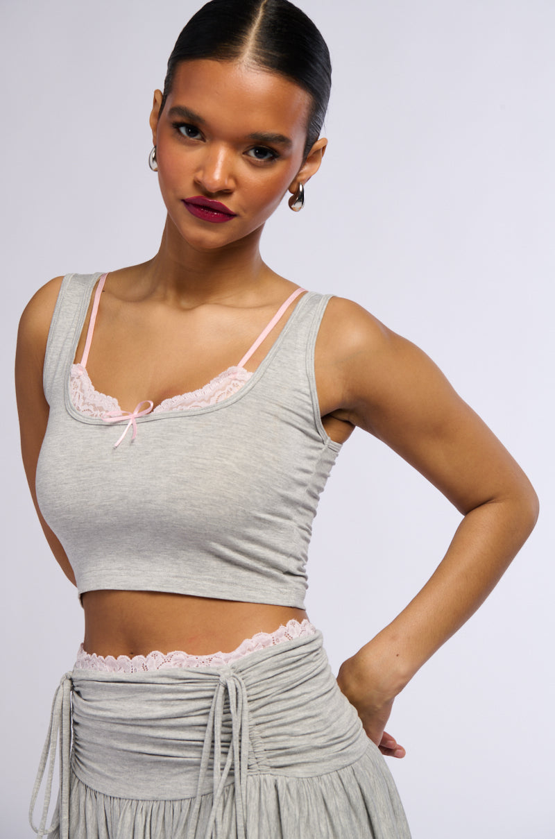 PLAY NICE LACE DETAILED TANK