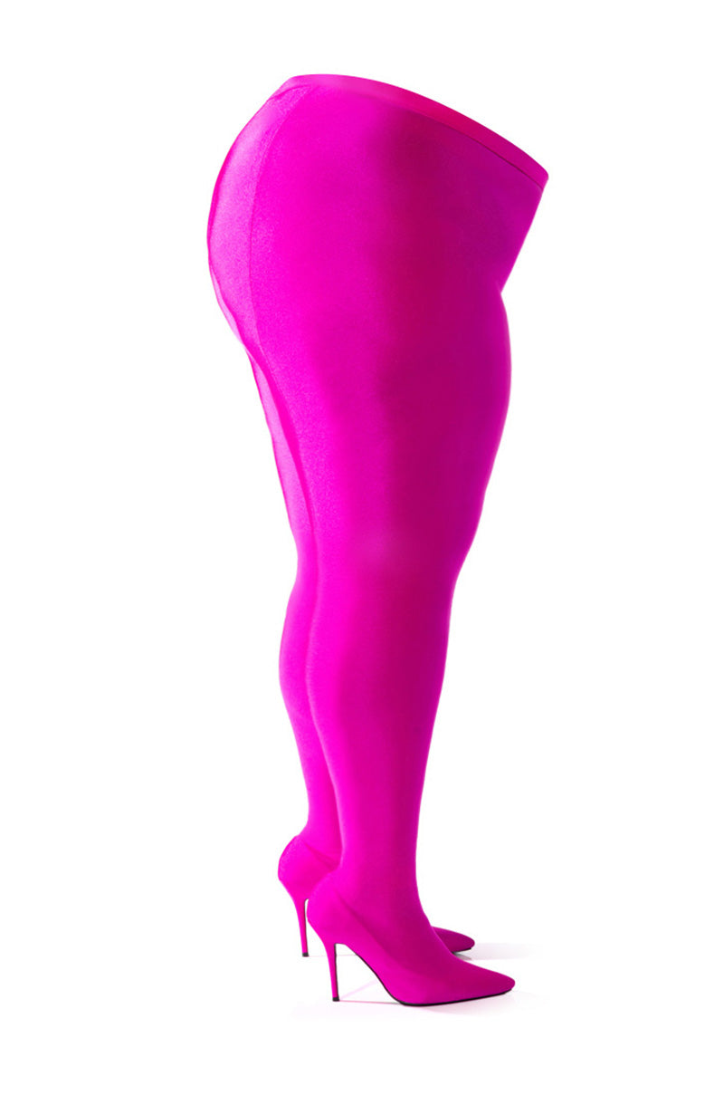 AZALEA WANG TAYTAY PLUS SIZE STILETTO BOOT PANT IN FUCHSIA