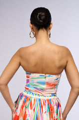 POOL PARTY PRINTED CORSET TOP