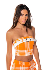 POPSICLE BRIGHT PLAID CROP TOP