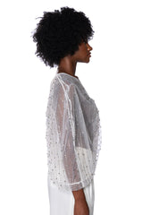 PRETTY AND SIMPLE SHEER EMBELLISHED TOP