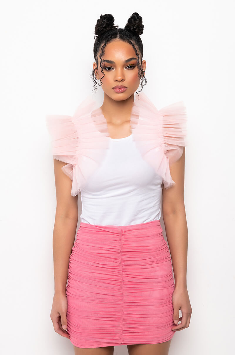 ADRIANA TULLE DETAIL TEE SHIRT