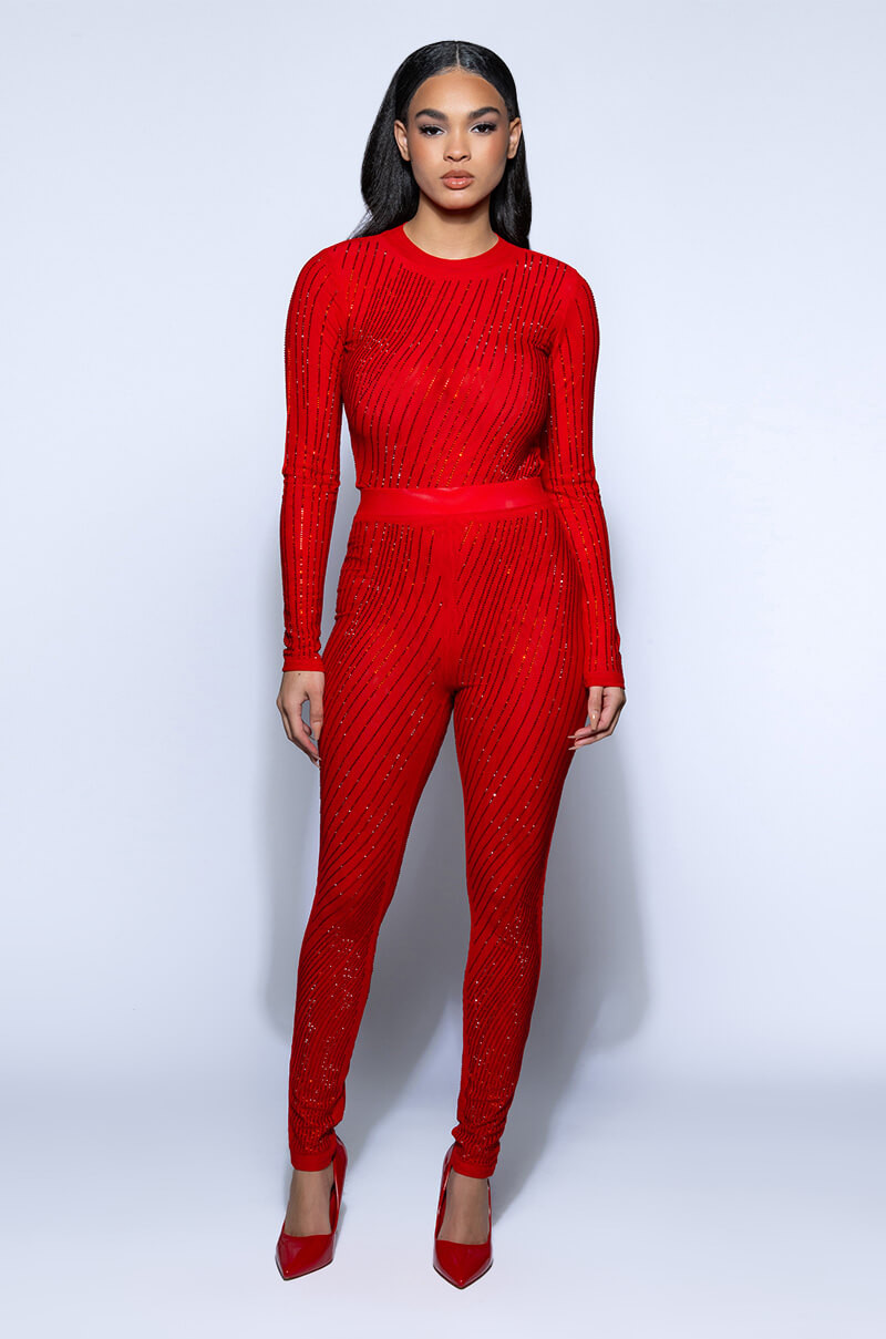 QUEEN OF LOVE RHINESTONE BODYSUIT