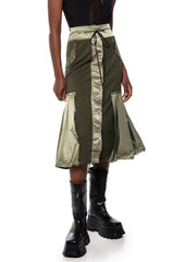 QUINCY COLOR BLOCKED MIDI SKIRT