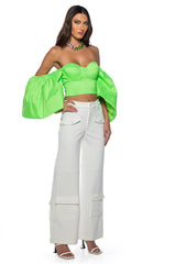 ATHENA PUFF SLEEVE CORSET BLOUSE