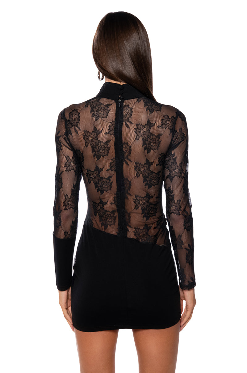 RAMONA LACE EMBELLISHED MINI DRESS