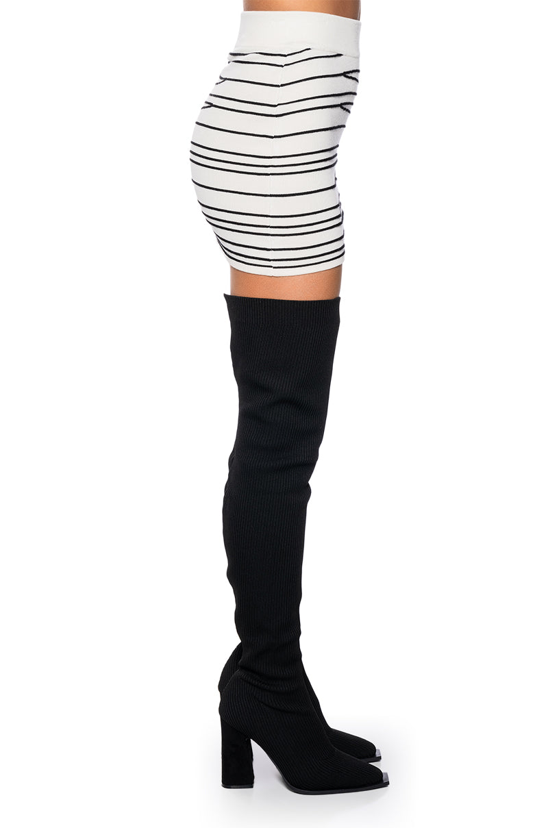 READ BETWEEN THE LINES STRIPED SWEATER MINI SKIRT