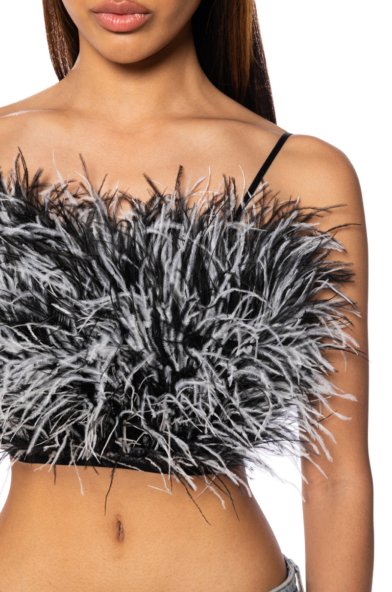 NADIA STATEMENT FEATHER TANK TOP