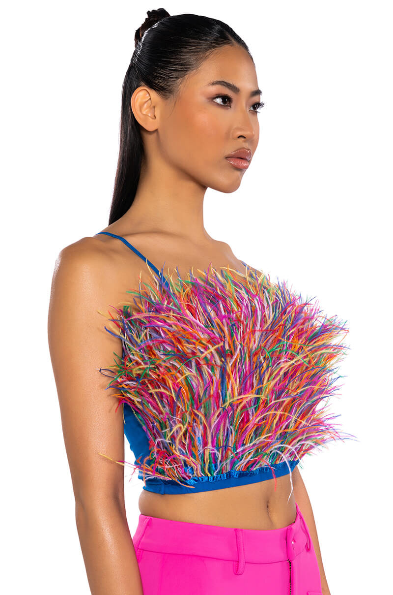 REAL OSTRICH FEATHER TOP