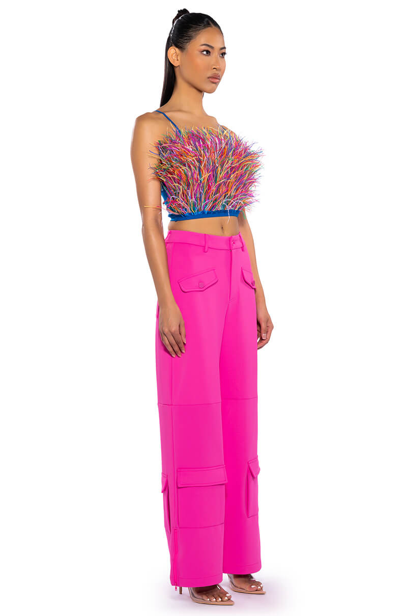 REAL OSTRICH FEATHER TOP