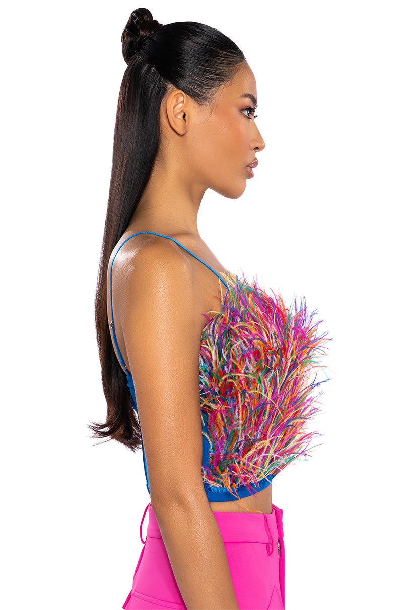 REAL OSTRICH FEATHER TOP