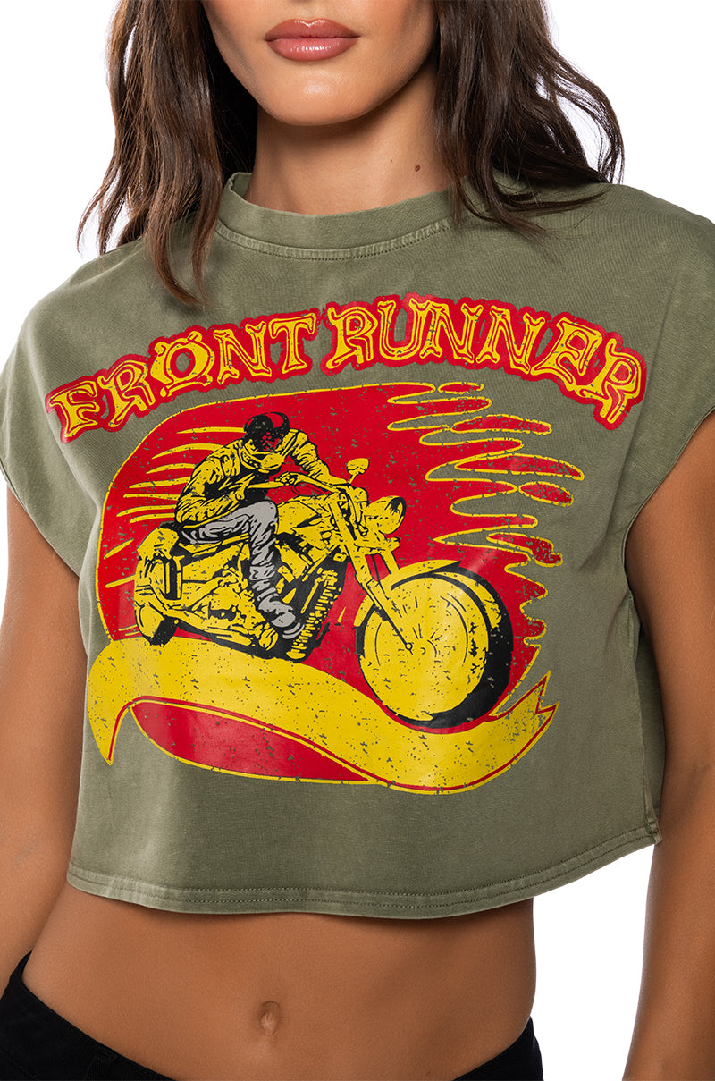 RIDE FOR LIFE GRAPHIC CROPPED T SHIRT