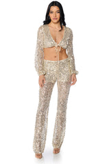 RIGHT DECISION SEQUIN TIE AROUND TOP