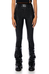 RIO CHECKER PRINT HIGH RISE LEGGING WITH 4 WAY STRETCH