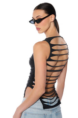 RIP ME OUT DISTRESSED KNIT TANK TOP