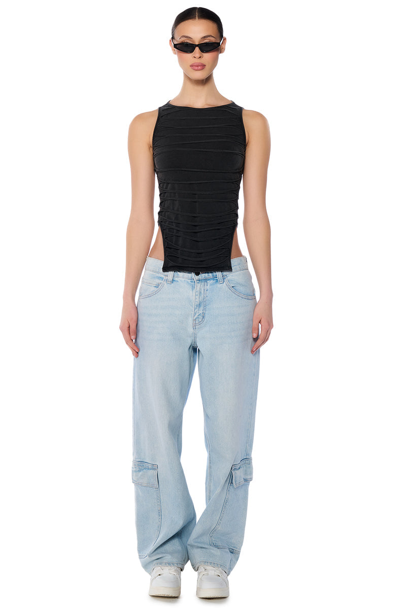 RIP ME OUT DISTRESSED KNIT TANK TOP