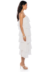 ROSE TIERED SLEEVELESS MAXI DRESS IN WHITE
