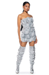 ROSETTA FLORAL SEQUIN MINI DRESS