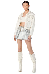 RUN IT BACK STUDDED DENIM JACKET