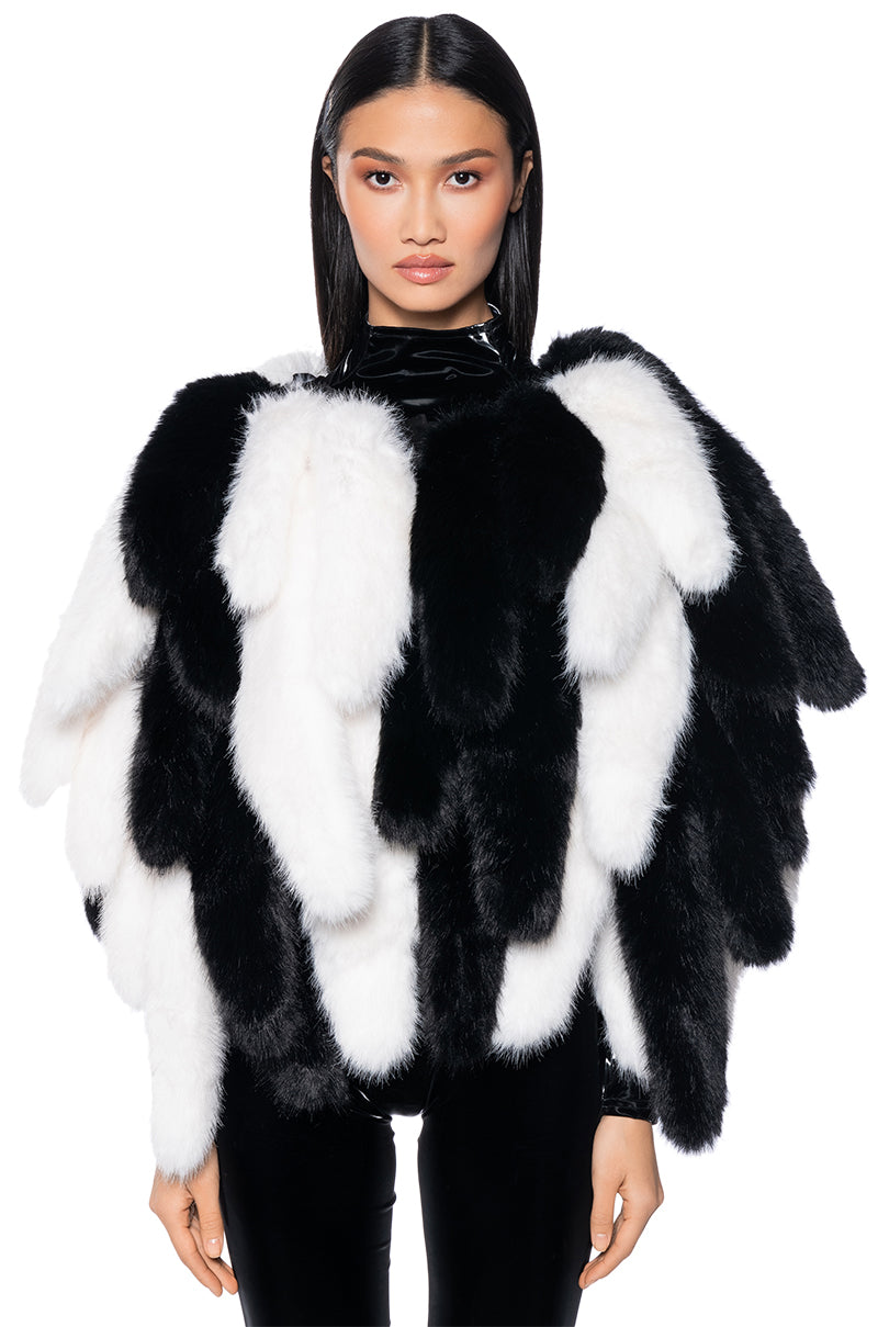 RUN THIS TOWN FAUX FUR FOX TAIL CAPE