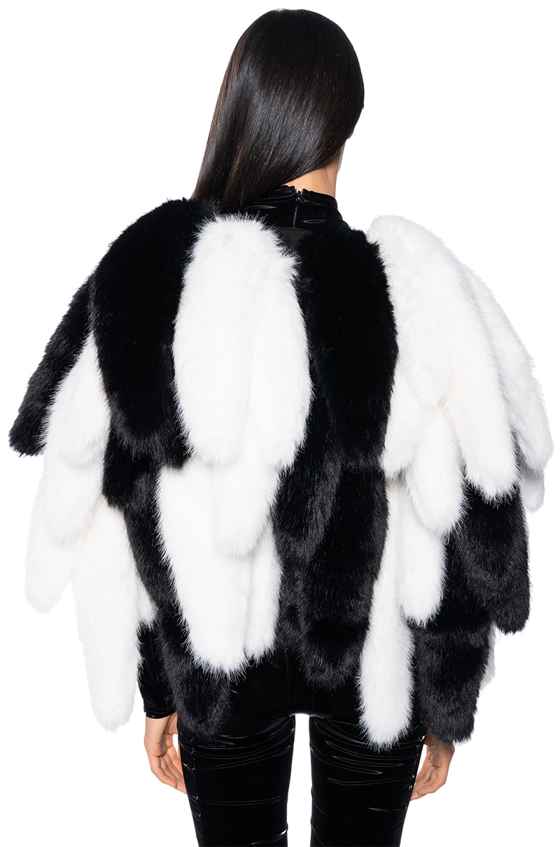 RUN THIS TOWN FAUX FUR FOX TAIL CAPE