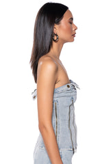 RYAN STRAPLESS DENIM TOP