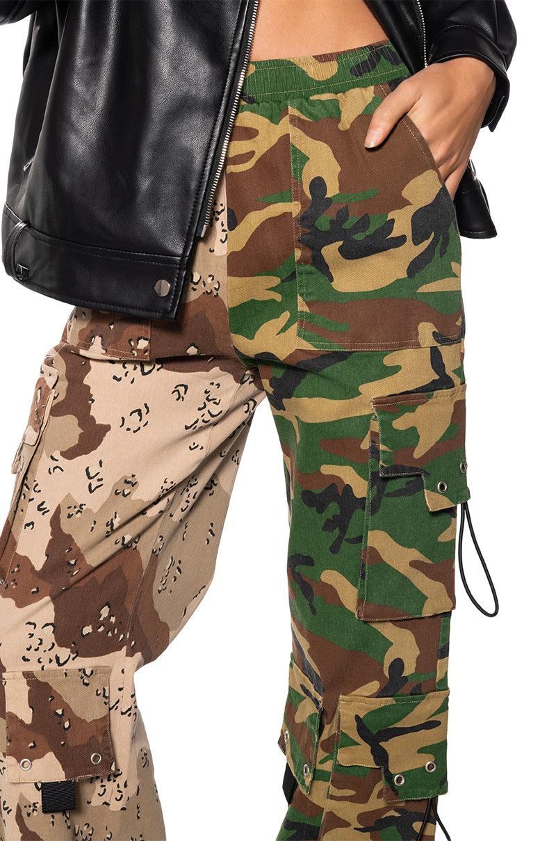 RYANN CAMO COLOR BLOCKED CARGO PANT
