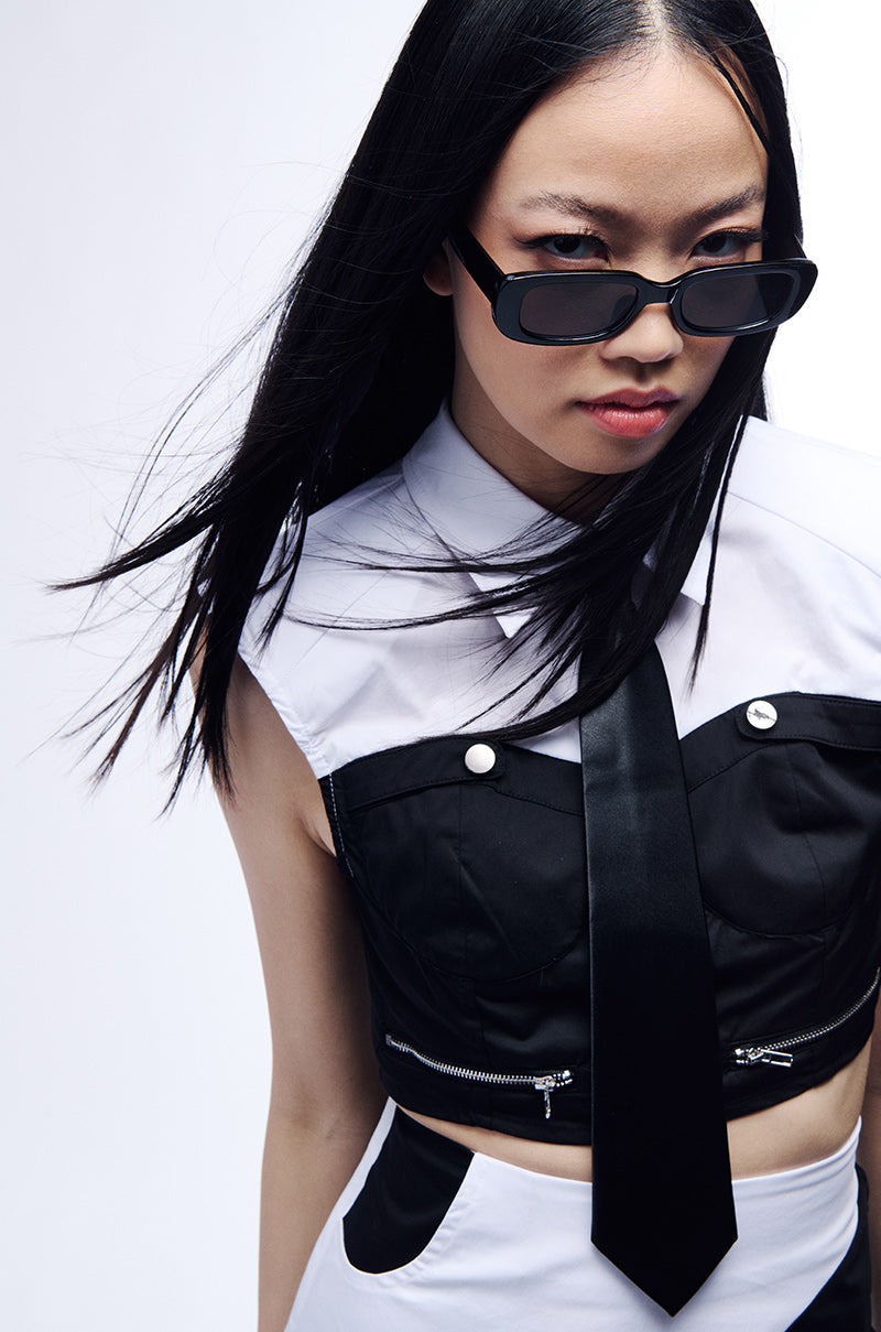 SABRINA TIE DETAIL CORSET BLOUSE