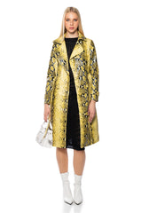 SANDO SNAKE PLEATHER TRENCH COAT