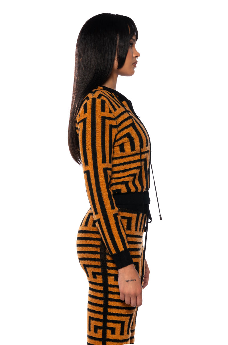 SAVANNAH ORANGE ZIP UP CARDIGAN