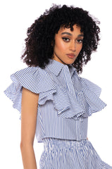 ALICE RUFFLE DETAIL POPLIN SHIRT