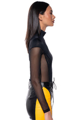 SEALED LIPS LONG SLEEVE MESH BODYSUIT