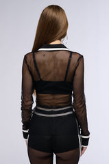 SEE THROUGH YOU BUTTON DOWN TOP