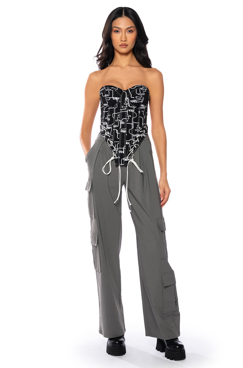 SEEING DOUBLE LACE UP CORSET