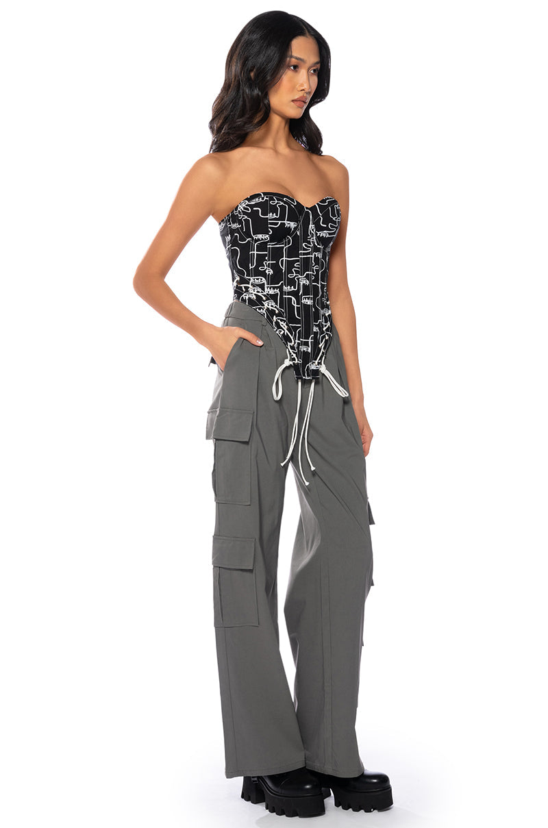 SEEING DOUBLE LACE UP CORSET