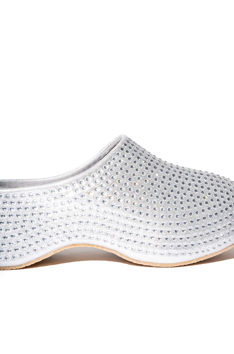 EMELIA EMBELLISHED CLOG IN SILVER