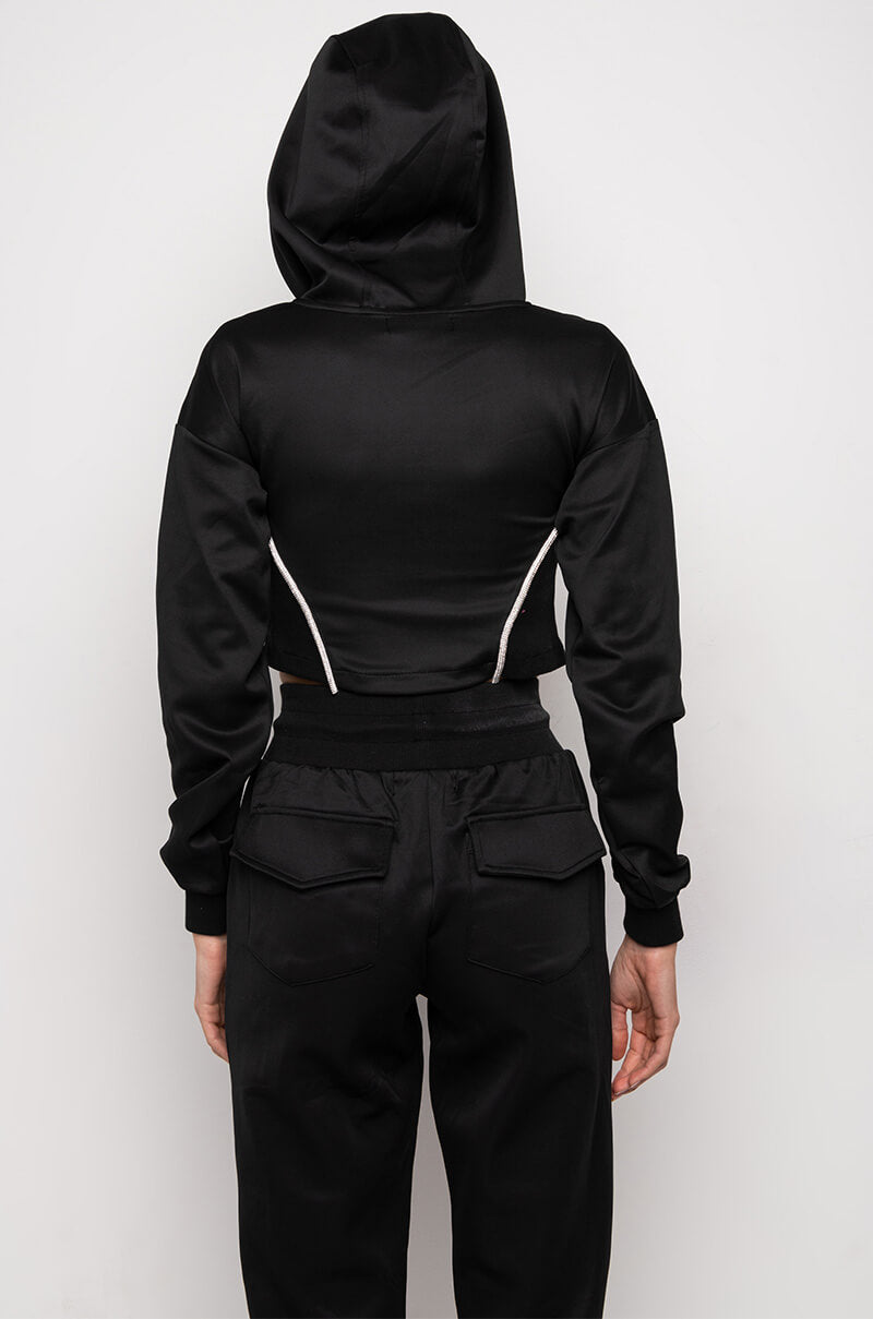 SHAPE OF YOU RHINESTONE ROPE HOODIE