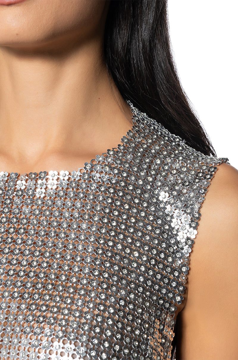 SHE GOT IT CHAINMAIL SLEEVELESS TOP