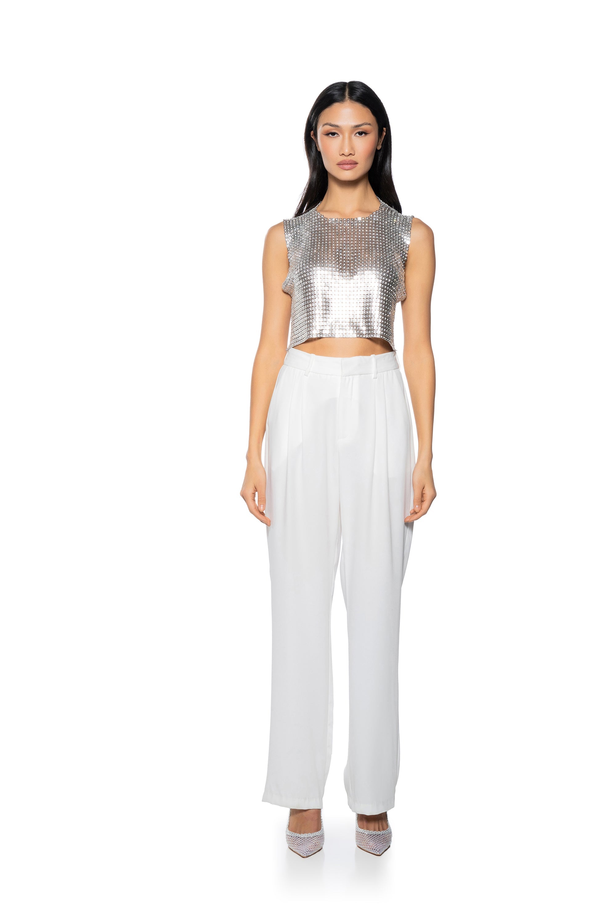 SHE GOT IT CHAINMAIL SLEEVELESS TOP