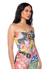 SHOW OFF LACE UP CORSET AND PANT SET