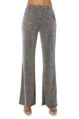 SHOW OFF SEASON EMBELLISHED TROUSER IN CHARCOAL SILVER