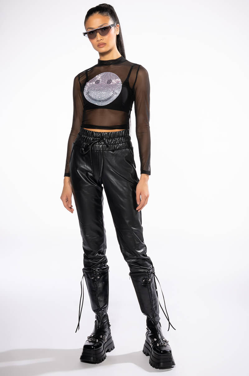 SLIM THICC FAUX LEATHER JOGGER