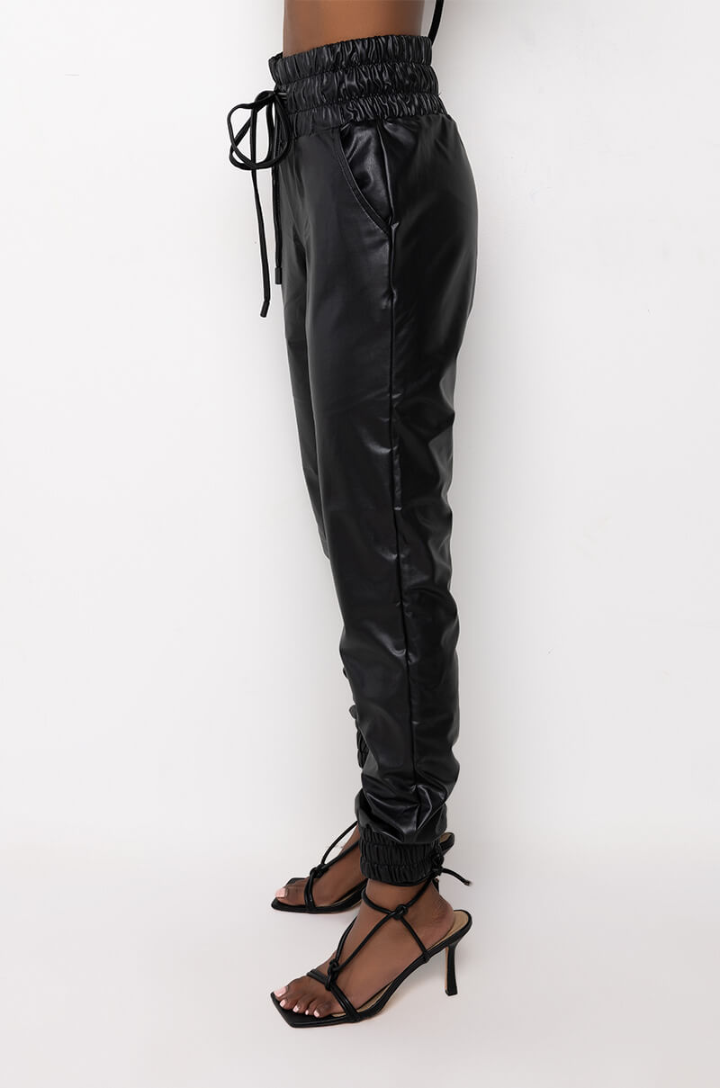 SLIM THICC FAUX LEATHER JOGGER