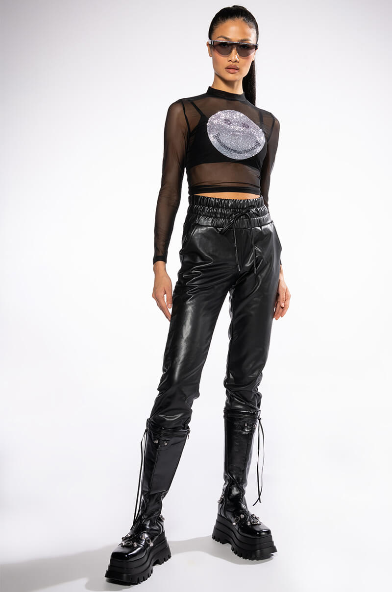 SLIM THICC FAUX LEATHER JOGGER