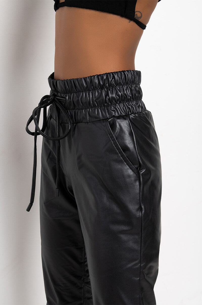 SLIM THICC FAUX LEATHER JOGGER