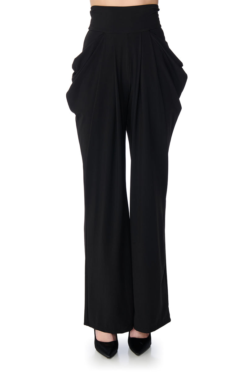 SLINKY HIGH WAIST WIDE LEG STRETCH TROUSER