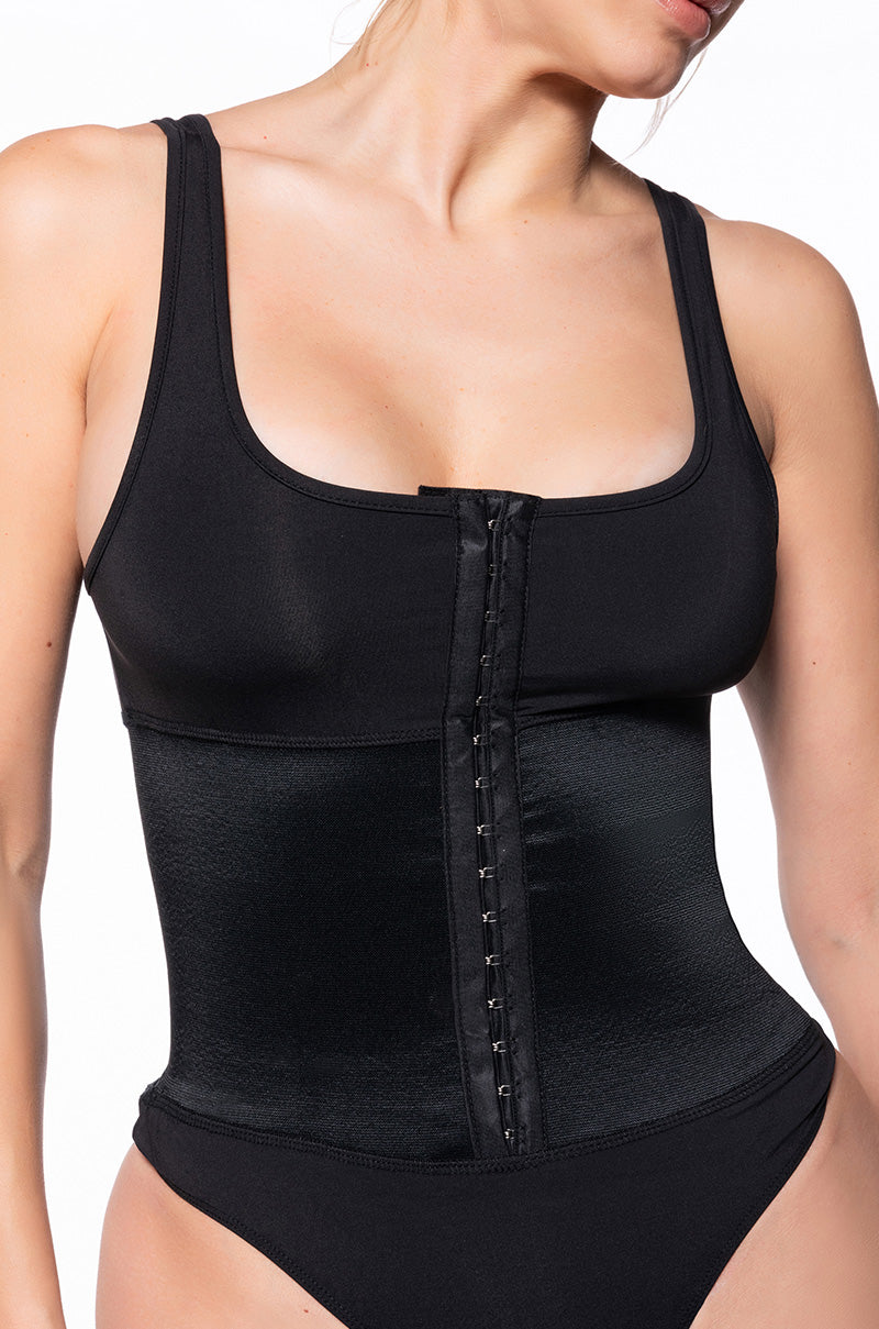 SNATCHED CORSET DETAIL SLEEVELESS BODYSUIT
